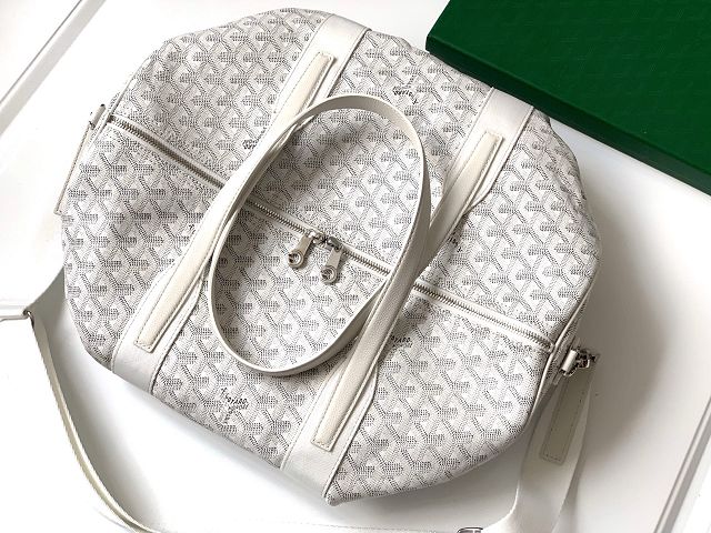 Goyard original canvas barrel 40 sports bag GY0124 white