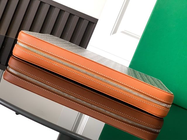 Goyard original canvas compagnon universel A4 bag GY0123 brown	