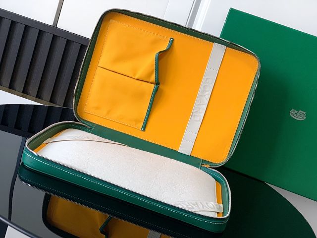 Goyard original canvas compagnon universel A4 bag GY0123 green