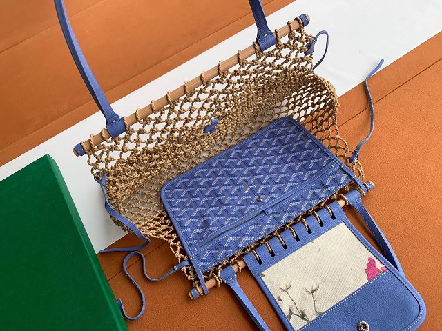 Goyard original raffia mesh aligre bag GY0122 iris