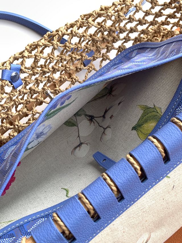 Goyard original raffia mesh aligre bag GY0122 iris