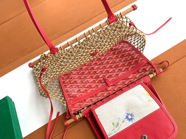 Goyard original raffia mesh aligre bag GY0122 fuchsia