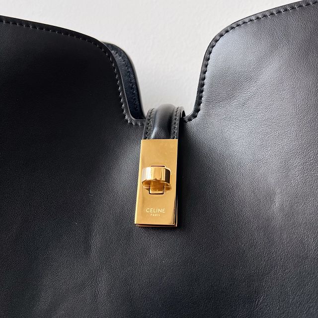 Celine original calfskin medium camille 16 soft bag 119563 black