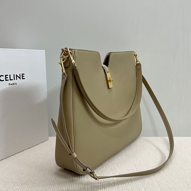 Celine original calfskin medium camille 16 soft bag 119563 taupe