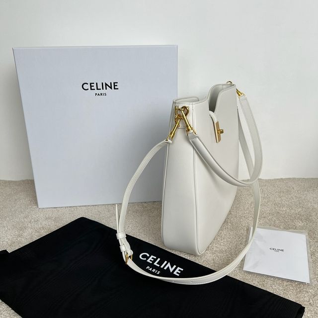 Celine original calfskin medium camille 16 soft bag 119563 white