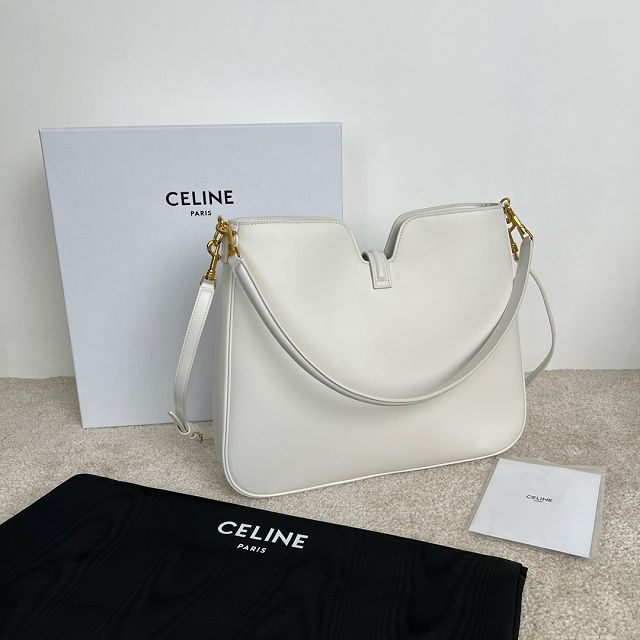 Celine original calfskin medium camille 16 soft bag 119563 white