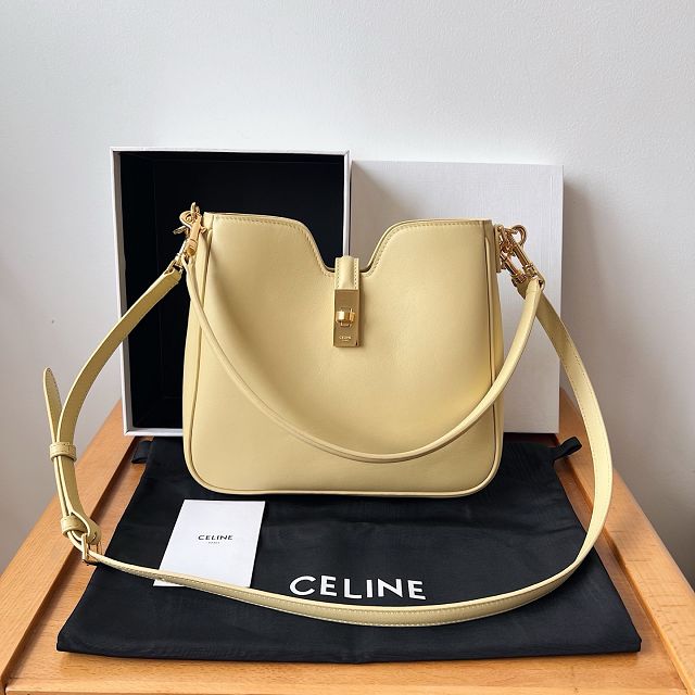 Celine original calfskin small camille 16 soft bag 120693 light yellow