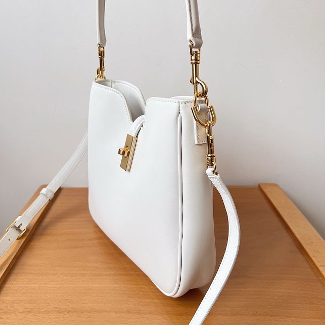 Celine original calfskin small camille 16 soft bag 120693 white