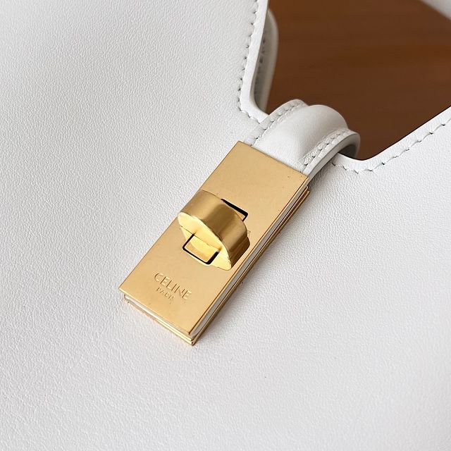 Celine original calfskin small camille 16 soft bag 120693 white