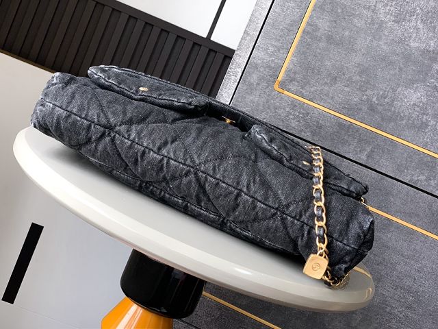 CC original denim large flap bag AS5011 black