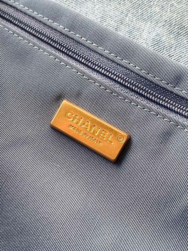 CC original denim large flap bag AS5011 blue