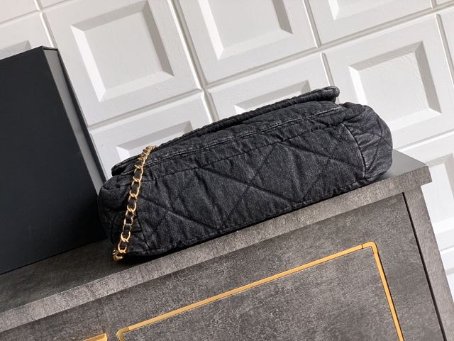 CC original denim large flap bag AS5012 black