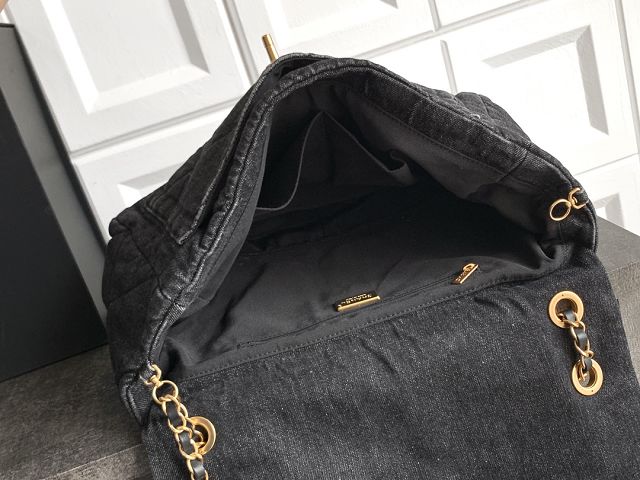 CC original denim large flap bag AS5012 black