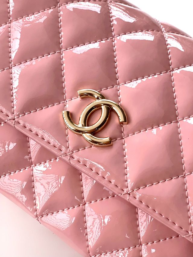 CC original patent calfskin top handle clutch AP3240 pink