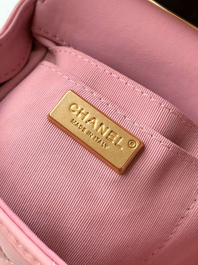 CC original patent calfskin top handle clutch AP3240 pink