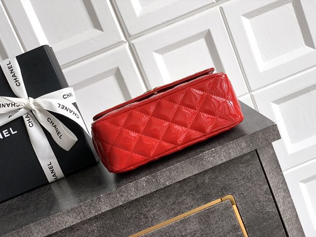 CC original patent calfskin top handle clutch AP3240 red