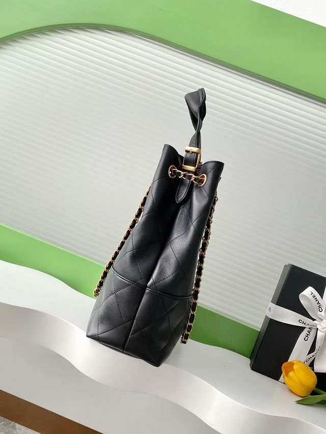 CC original calfskin shopping bag AS5636 black