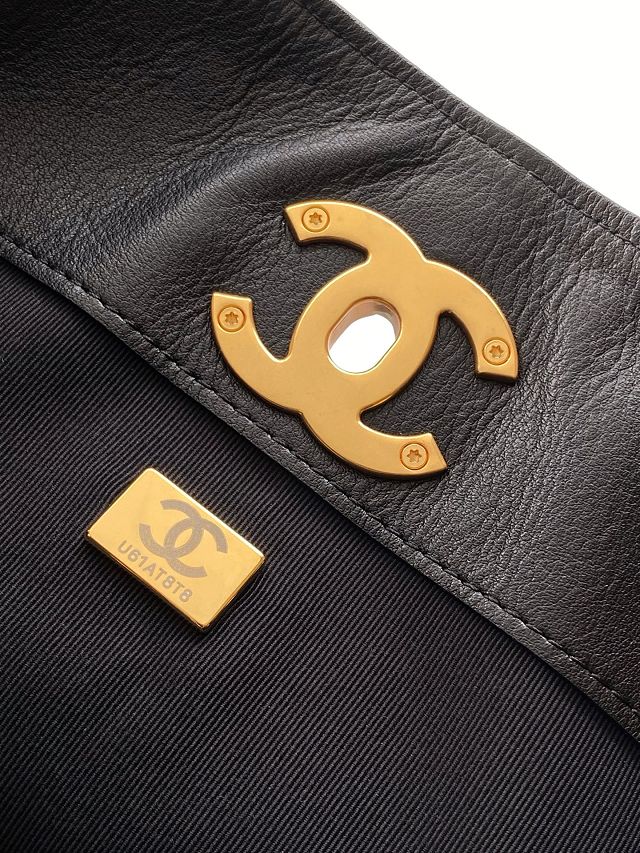 CC original calfskin shopping bag AS5636 black