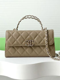 CC original grained calfskin flap phone holder AP3238 khaki