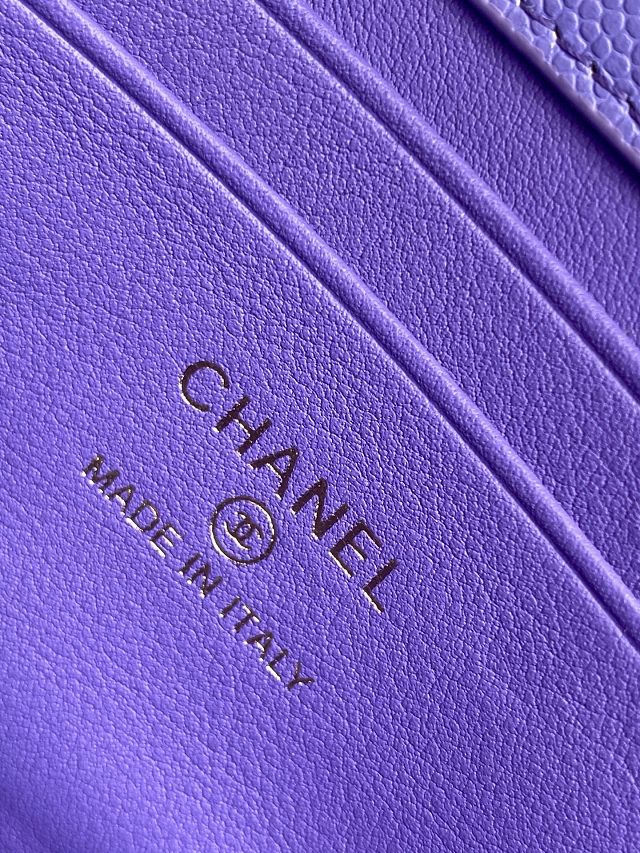 CC original grained calfskin flap phone holder AP3238 purple