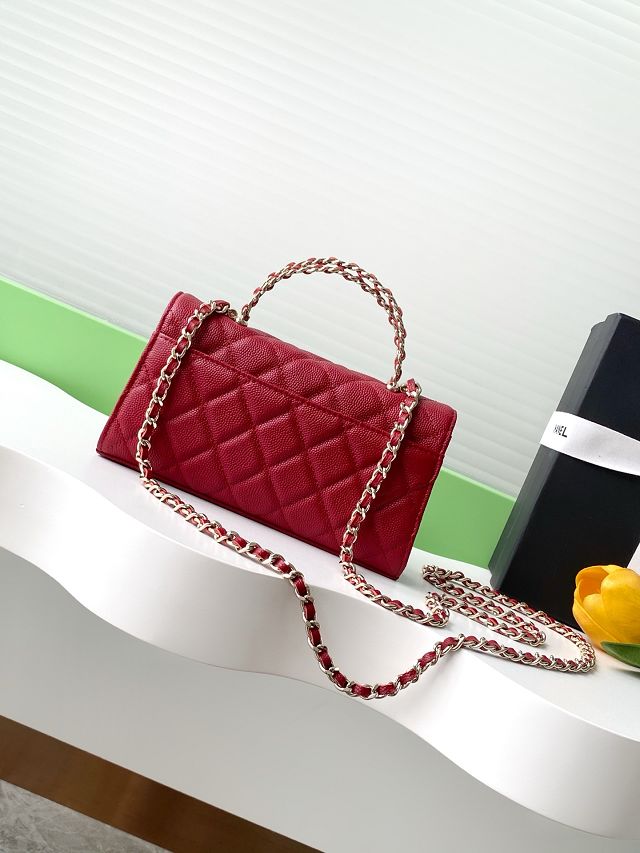 CC original grained calfskin flap phone holder AP3238 red