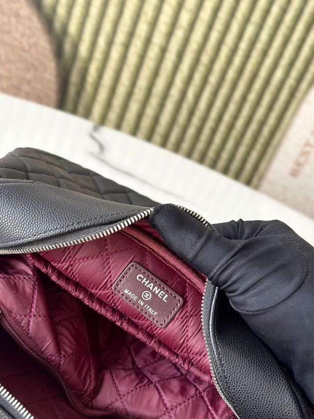 CC original grained calfskin large pouch A31106 black