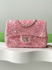 CC original sequins mini flap bag AS4561 pink