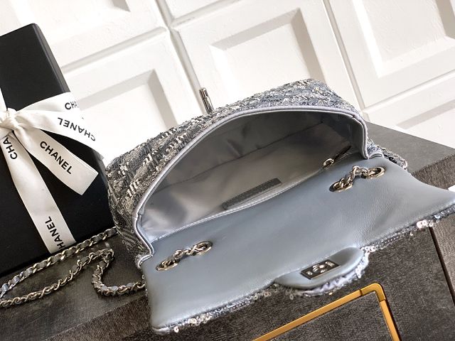 CC original sequins mini flap bag AS4561 silver