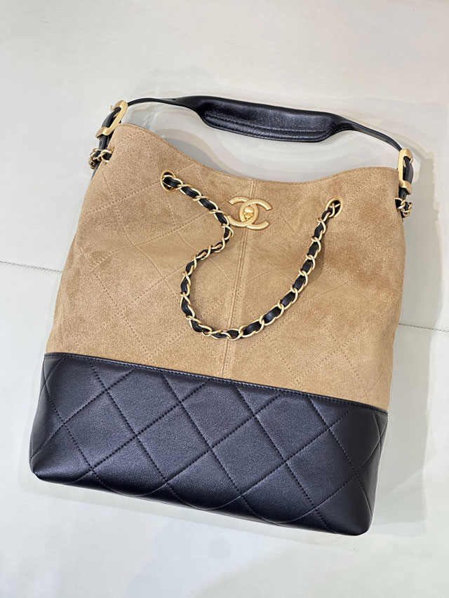 CC original suede calfskin shopping bag AS5636 beige