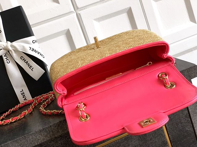 CC original tweed medium flap bag A01112 apricot