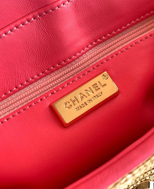 CC original tweed medium flap bag A01112 apricot