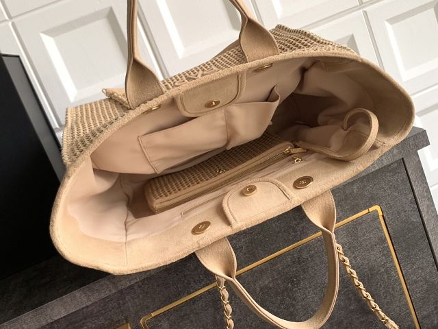 CC original tweed small shopping bag AS3351 apricot