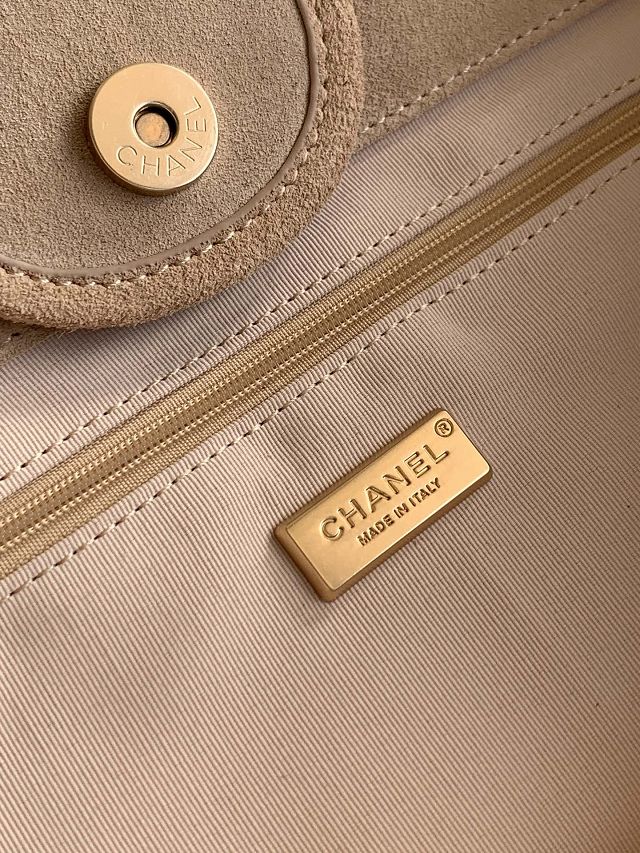 CC original tweed small shopping bag AS3351 apricot