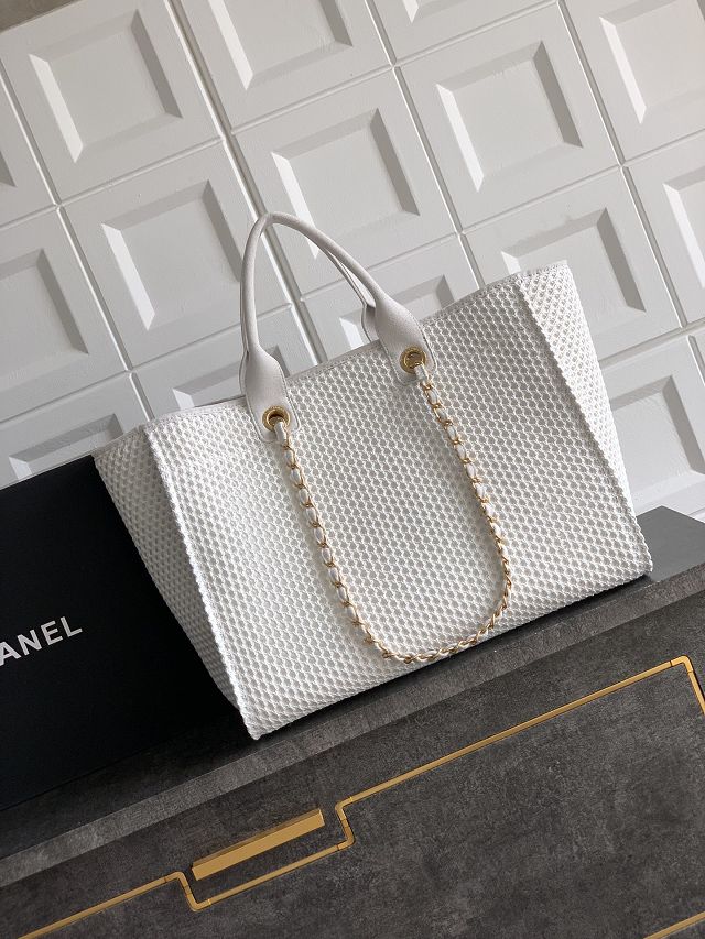 CC original tweed small shopping bag AS3351 white