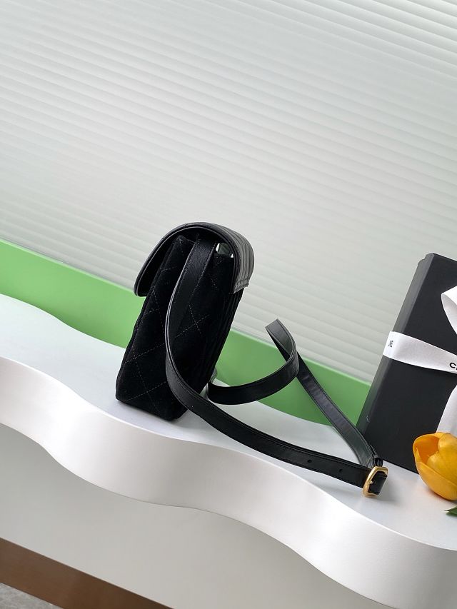 CC original suede calfskin flap phone holder AP4679 black