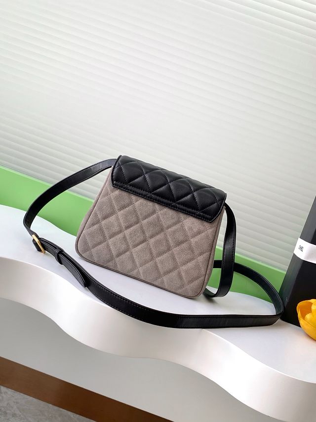 CC original suede calfskin flap phone holder AP4679 grey