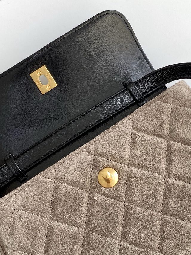 CC original suede calfskin flap phone holder AP4679 grey