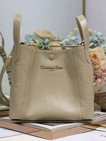 Dior original calfskin medium signature bucket bag M2841 beige