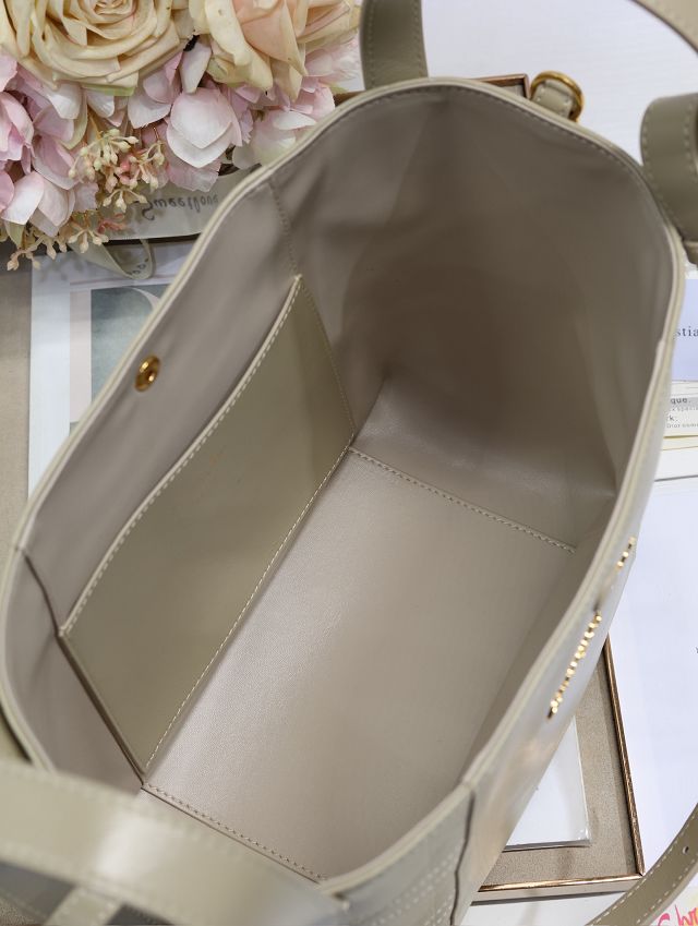 Dior original calfskin medium signature bucket bag M2841 beige