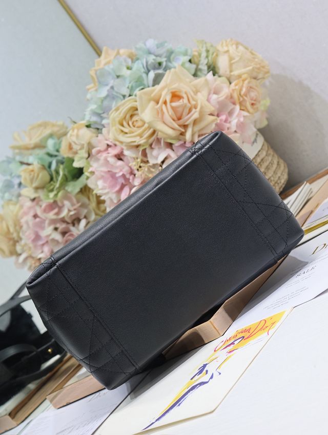 Dior original calfskin medium signature bucket bag M2841 black