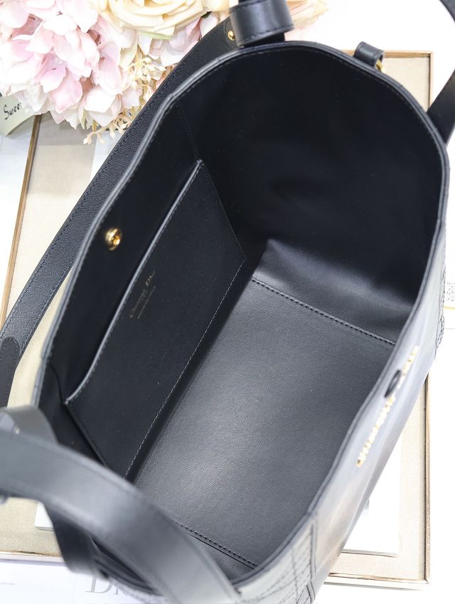 Dior original calfskin medium signature bucket bag M2841 black