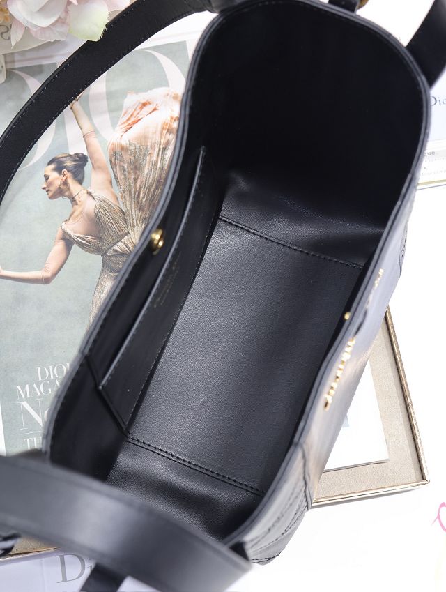 Dior original calfskin small signature bucket bag M2840 black