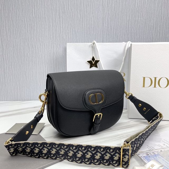 Dior original grained calfskin large bobby bag M9320 black