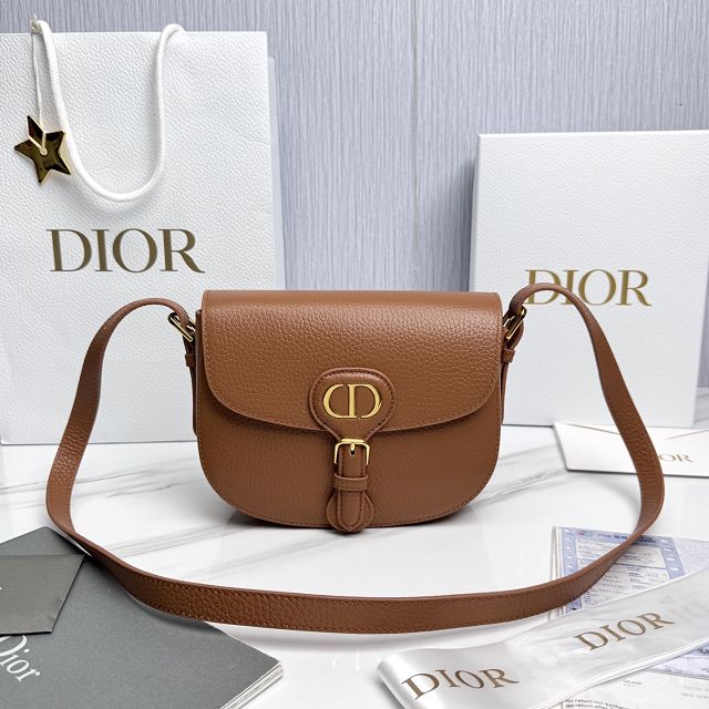 Dior original grained calfskin medium bobby bag M9319 brown