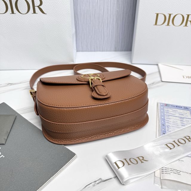 Dior original grained calfskin medium bobby bag M9319 brown