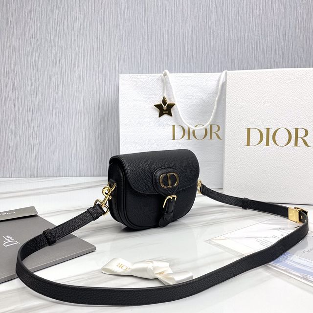 Dior original grained calfskin small bobby bag M9317 black