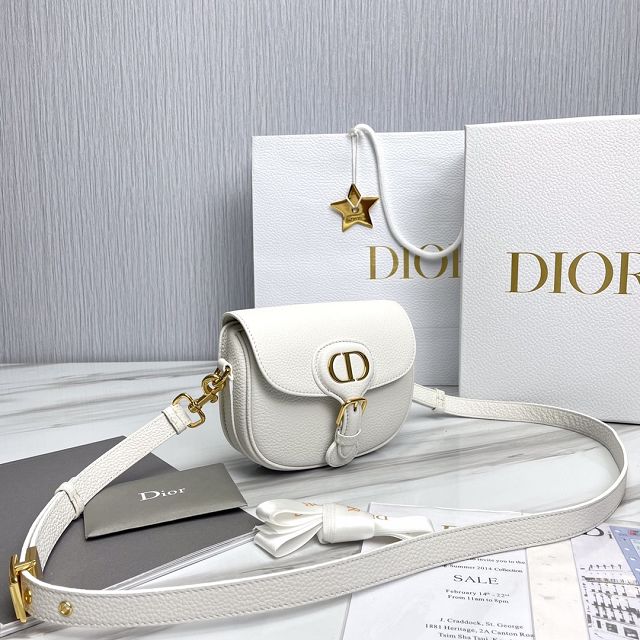Dior original grained calfskin small bobby bag M9317 white