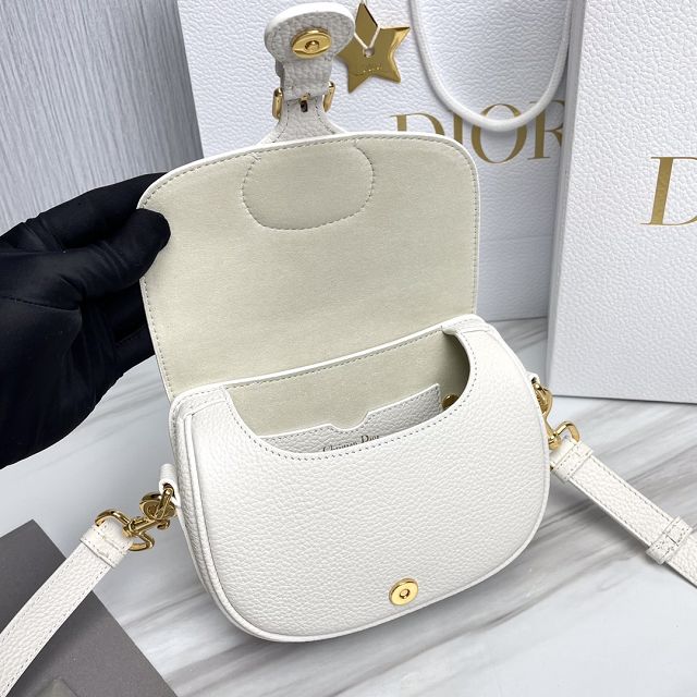 Dior original grained calfskin small bobby bag M9317 white