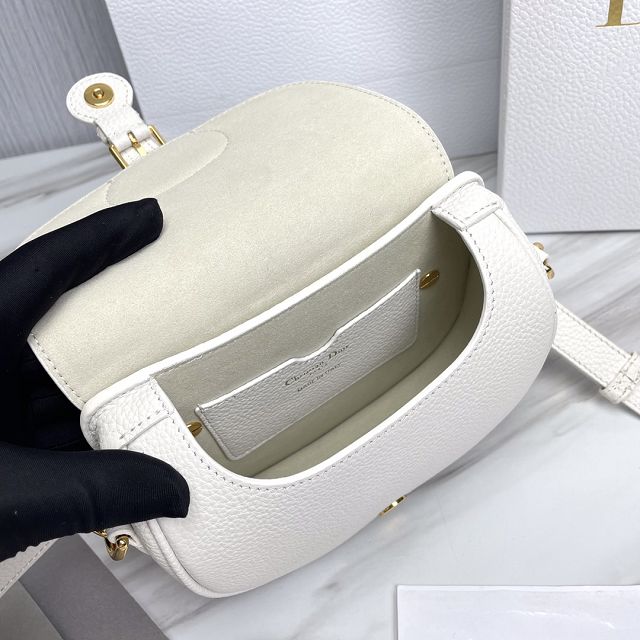 Dior original grained calfskin small bobby bag M9317 white