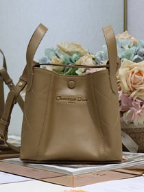 Dior original calfskin small signature bucket bag M2840 apricot